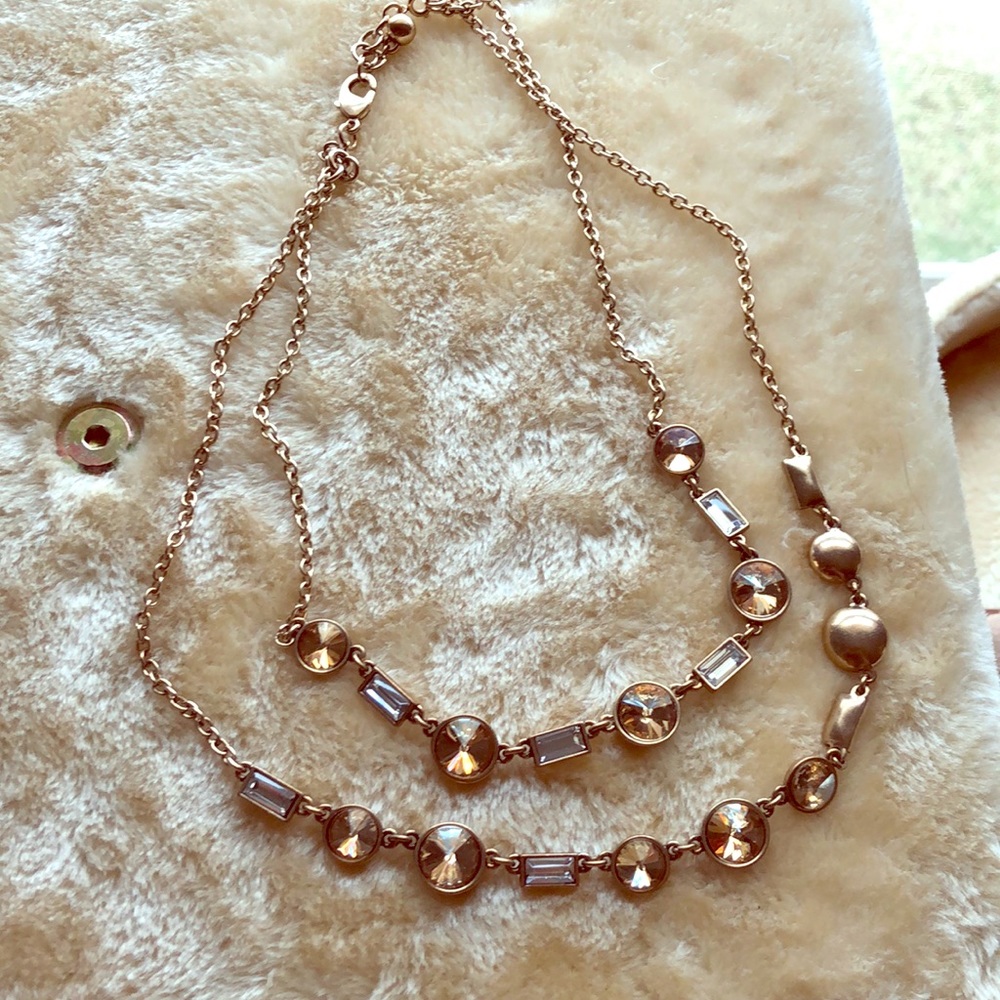 Costume gold double strand necklace